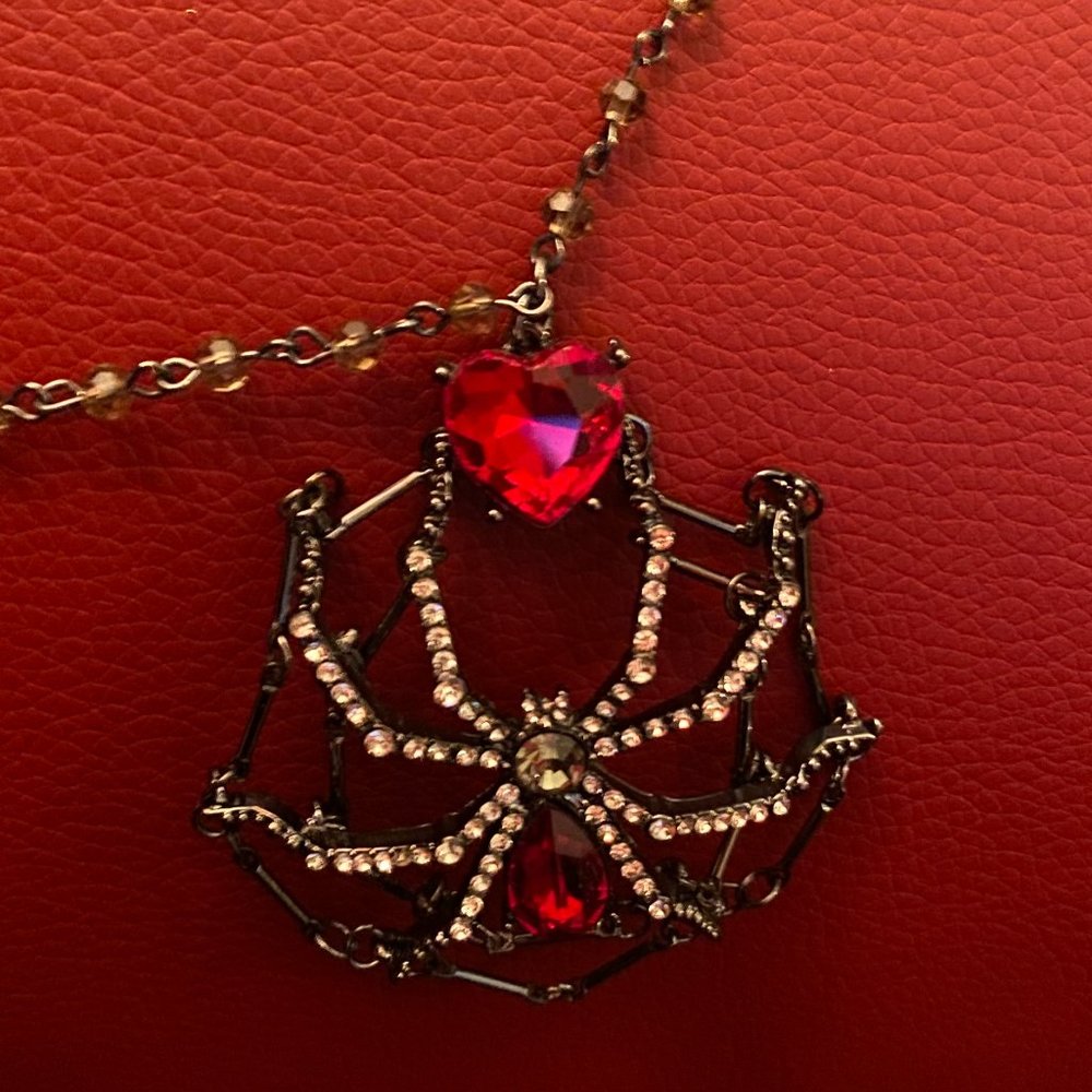 Betsey Johnson Bejeweled Spider Necklace